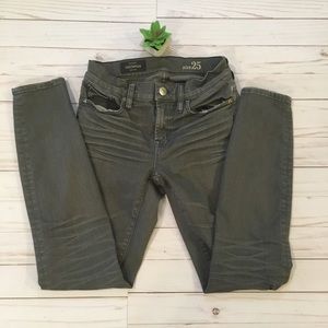 J. Crew Size 25 Toothpick Jeans Gray Distressed